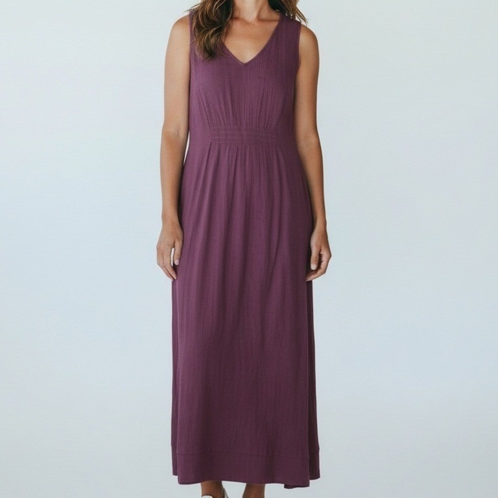 Soft Surroundings Plum V-Neck Sleeveless Maxi Dress